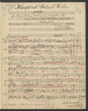 O Haupt voll Blut und Wunden; V (2), Coro, vl, ob, org; a-Moll; RWV WoO V/4, Nr. 3