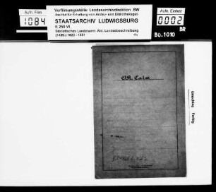 Materialsammlung für eine Neubearbeitung der OAB