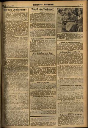 Zweite Ausgabe vom Freitag, den 14. August 1936.