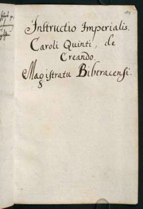14r-26v, Instructio Imperialis. Caroli Quinti, de Creando...