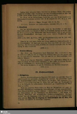 IV. Kohlenwirtschaft
