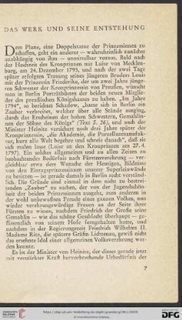 Das Werk und seine Entstehung