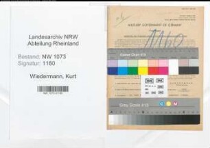 Entnazifizierung Kurt Wiedermann , geb. 16.06.1897 (Betriebsleiter)