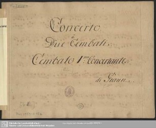 Concertos. Arr - Mus.2953-O-15b : cemb (2) - B|b; GraunWV B:XIII:45