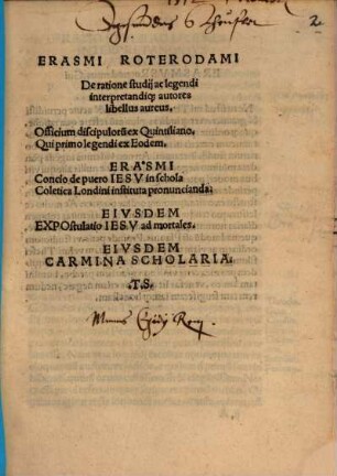 De ratione studii : libellus aureus