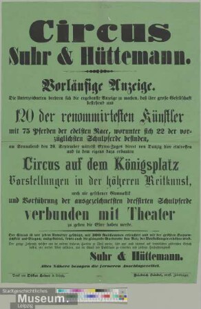 Circus Suhr & Hüttemann.