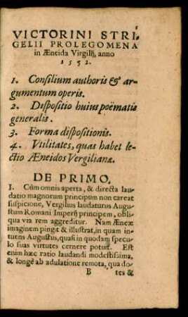 Victorini Strigelii Prolegomena in Aeneida Virgilii, anno 1552.