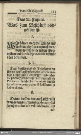 Das XII. Capitel. Was zum Beschluß vonnöthen ist