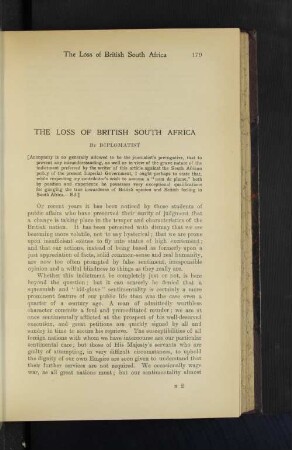 The Loss of British South Africa