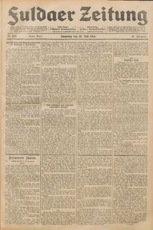 Ausgabe vom Samstag, den 18. Juli 1914.