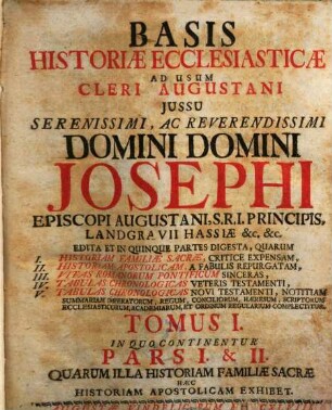 Antonii Sandini Basis historiae ecclesiasticae : ad usum cleri Augustani. 1