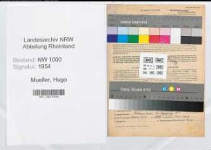 Entnazifizierung Hugo Mueller, geb. 14.07.1901 (Strassenbaumeister)