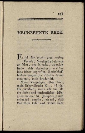 Neunzehnte Rede