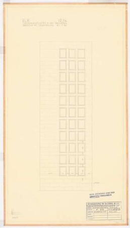 Reichsluftfahrtministerium, Berlin: Fassadenansicht Innenhöfe (Treppenhaus-Fenster) 1:50