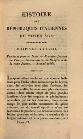 Histoire des républiques Italiennes du Moyen Age, 6