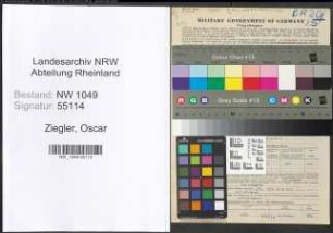Entnazifizierung Oscar Ziegler , geb. 25.02.1907 (Techniker)