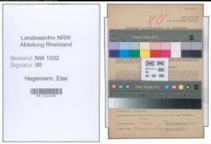 Entnazifizierung Else Hegemann , geb. 14.02.1900 ()