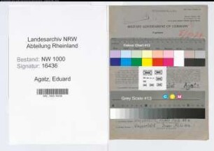 Entnazifizierung Eduard Agatz, geb. 21.08.1890 (Dentist)