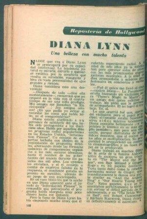 Diana Lynn - una belleza con mucho talento : Repostería de Hollywood