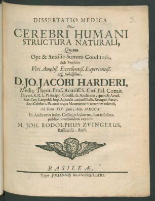 Dissertatio Medica De Cerebri Humani Structura Naturali
