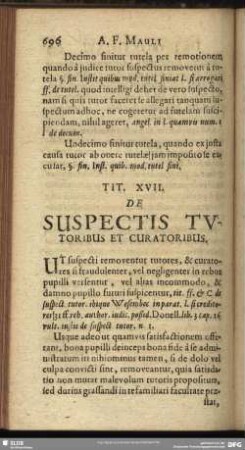 Tit. XVII. De Suspectis Tutoribus Et Curatoribus