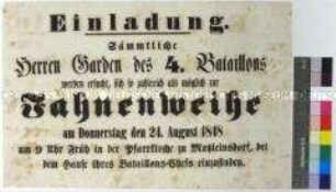 Einladung zur Fahnenweihe der Garden