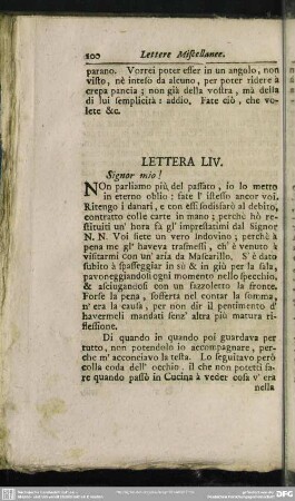 Lettera LIV. Signor mio!