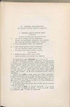 VI. Carmina Ecclesiastica De Sancto Kanuto Rege Et Martire.