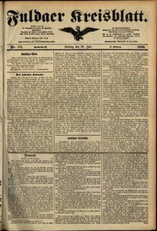 Ausgabe vom Freitag, den 30. Juli 1909.