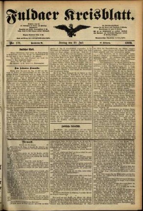 Ausgabe vom Freitag, den 30. Juli 1909.