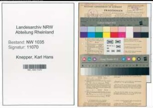 Entnazifizierung Karl Hans Knepper , geb. 21.02.1910 (Bergmann)