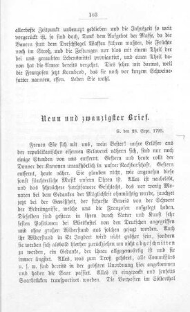Neun und zwanzigster Brief