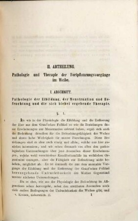 Die Geburtskunde : mit Einschluss der Lehre von den übrigen Fortpflanzungsvorgängen im weiblichen Organismus, Abth. 2. Pathologie und Therapie der Fortpflanzungsvorgänge im Weibe
