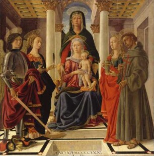 Die Heilige Anna Selbdritt mit dem Erzengel Michael und Heiligen