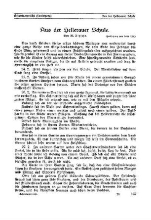 Aus Hellerauer Schule : (Fortsetzung von S. 133) ; [Beilage Gesamtunterricht]