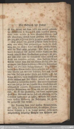 Der Gebrauch des Herdes