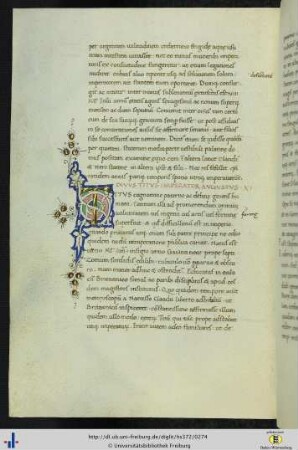 (135v) Vitenbeginn mit Goldinitiale.