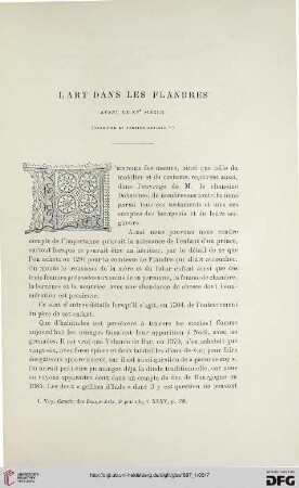 2. Pér. 35.1887: L' art dans les Flandres avant le XVe siècle, 2