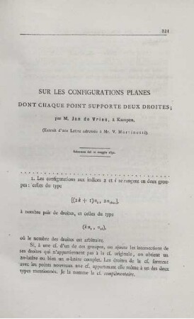Sur les configurations planes dont chaque point supporte deux droites.