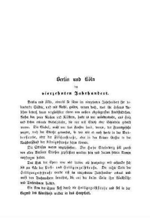 Berlin und Köln im vierzehnten Jahrhundert
