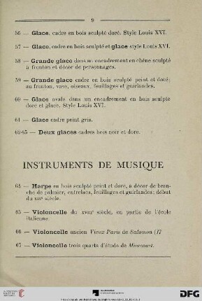 Instruments de musique (Nr. 64-85)