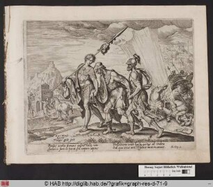 Der blinde Saulus wird nach Damaskus geführt.