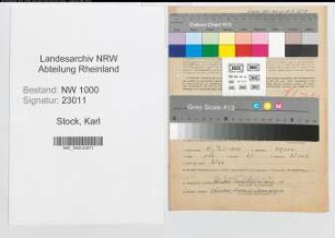 Entnazifizierung Karl Stock, geb. 31.07.1902 (Verw.Sekretaer)