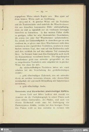 Sammeln und Verarbeiten der platinhaltigen Abfälle