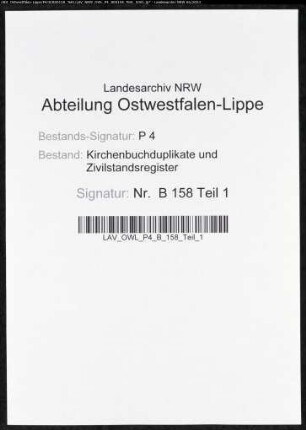 Heiratsbelege zum Zivilstandsregister der Stadt Kamen (AH 1811)