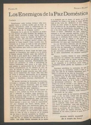 Los enemigos de la paz doméstica - [Continuación] : (De la "Alegría del Vivir".)