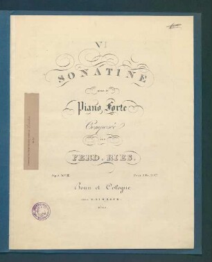 VI Sonatine pour le Piano Forte : Op: 5. No II