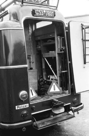 Freiburg: Unfallwagen der Polizei Freiburg; Innenansicht