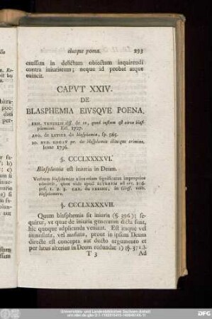 Caput XXIV. De Blasphemia Eiusque Poena.