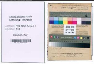 Entnazifizierung Karl Rausch , geb. 29.08.1911 (Mechaniker)